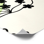 Cute blooming cactuses. Handgetrokken naadloze pat Poster (Hoek)