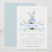 Cute Blue Aqua Bunny Foliage elke dag van de leeft Bedankkaart (Voorkant / Achterkant)