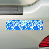 Cute blue aqua paisley-patronen bumpersticker (Op auto)