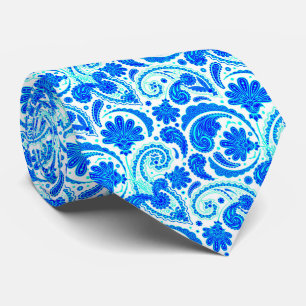 Cute blue aqua paisley-patronen stropdas