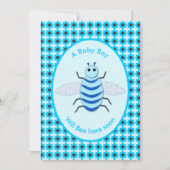Cute Blue Baby Boy Bee Custom Baby shower Kaart (Voorkant)