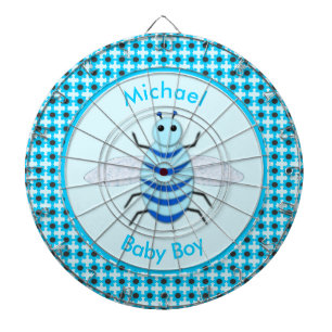Cute Blue Baby Boy Bee Custom Dartbord