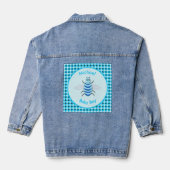 Cute Blue Baby Boy Bee Custom Denim Jacket (Achterkant)