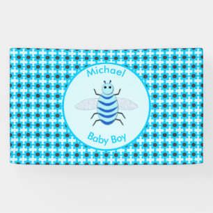 Cute Blue Baby Boy Bee Custom Spandoek