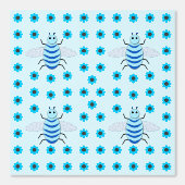 Cute Blue Baby Boy Bee Pattered Behang (Voorkant)