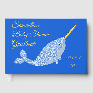 Cute Blue Baby Boy Narwhal Baby shower personnalis