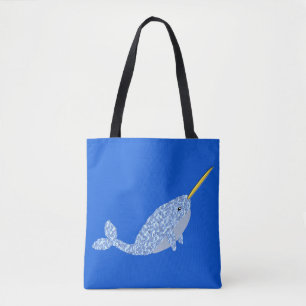 Cute Blue Baby Boy Narwhal-patterned Draagtas
