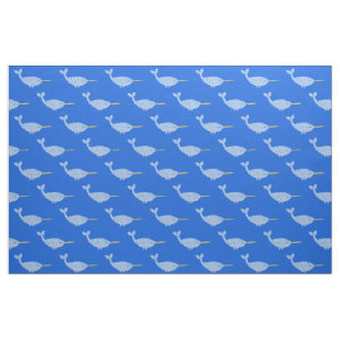 Cute Blue Baby Boy Narwhal-patterned Stof