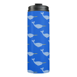 Cute Blue Baby Boy Narwhal-patterned Thermosbeker