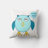 Cute Blue Baby Boy Owl Coussin (Verso)