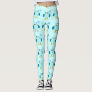 Cute Blue Baby Boy Owl Leggings