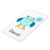 Cute Blue Baby Boy Owl Magnet Magneet (Linkerzijde)