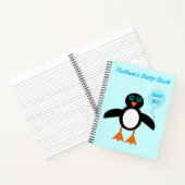 Cute Blue Baby Boy Penguin Custom Spiral Notitiebo Notitieboek (Binnen)