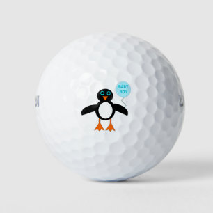 Cute Blue Baby Boy Penguin Golf Ball Golfballen