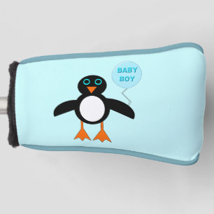 Cute Blue Baby Boy Penguin Golf Putter Hoesje Golfheadcover