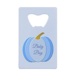 Cute Blue Baby Boy Pumpkin - Aangepast geslacht on Kredietkaart Flessenopener