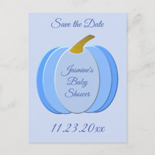 Cute Blue Baby Boy Pumpkin Baby shower Aangepast Briefkaart