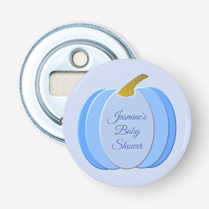 Cute Blue Baby Boy Pumpkin Custom Baby shower Button Flesopener
