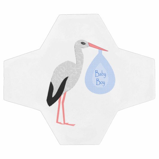 Cute Blue Baby Boy Stork (Plat)