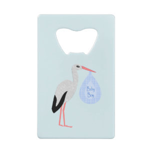 Cute Blue Baby Boy Stork