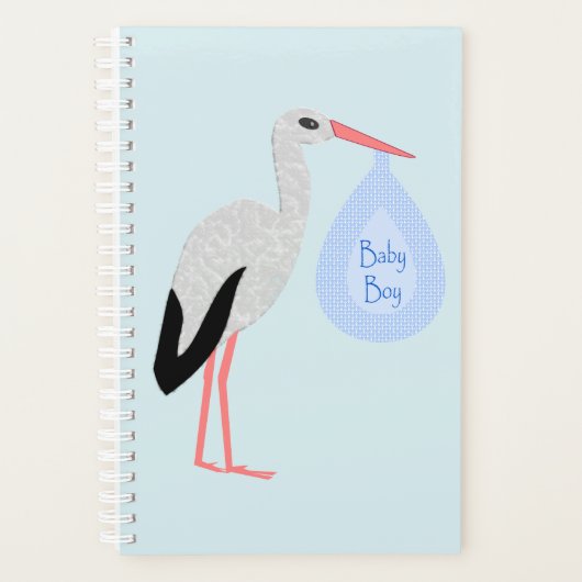 Cute Blue Baby Boy Stork (Devant)