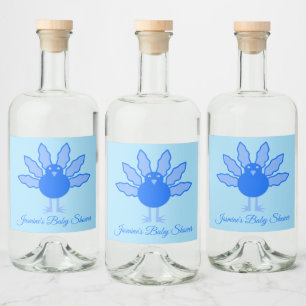 Cute Blue Baby Boy Thanksgiving Turkey Baby shower Likeurfles Etiket