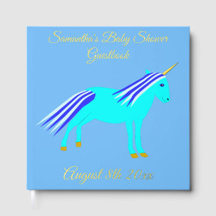 Cute Blue Baby Boy Unicorn Baby shower personnalis