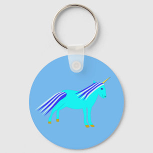 Cute Blue Baby Boy Unicorn Gender onthulling Sleutelhanger