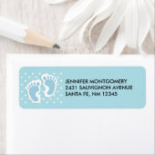 Cute Blue Baby Boy's Feet Illustration Etiket (Insitu)