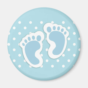 Cute Blue Baby Boy's Feet Illustration Magneet