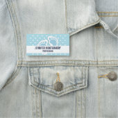 Cute Blue Baby Boy's Feet Illustration Naamplaatje (In situ)