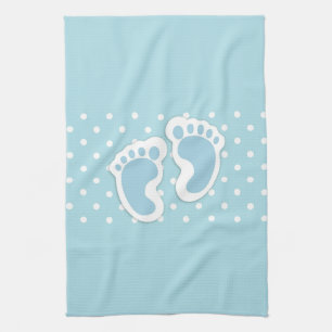 Cute Blue Baby Boy's Feet Illustration Theedoek