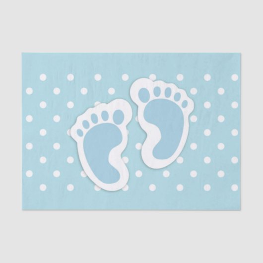 Cute Blue Baby Boy's Feet Illustration Tissuepapier (Voorkant)
