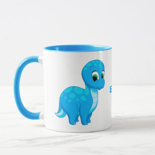 Cute Blue Baby Brontosaurus Dinosaur Mok (Links)
