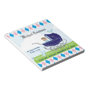 Cute Blue Baby Carriage Notitieblok