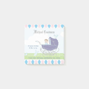 Cute Blue Baby Carriage Post-it® Notes