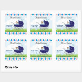 Cute  Blue Baby Carriage Vierkante Sticker (Vel)