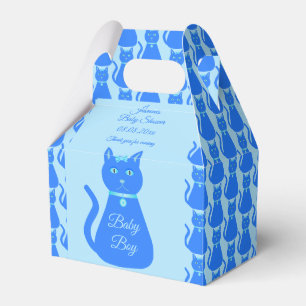Cute Blue Baby Cat Custom Baby shower Bedankdoosjes