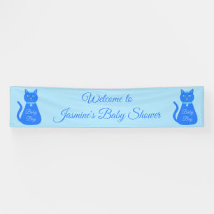 Cute Blue Baby Cat Custom Baby shower Spandoek