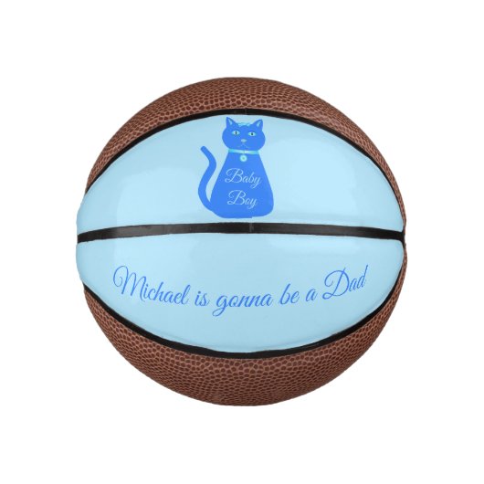 Cute Blue Baby Cat Custom Dad to be Basketbal (Voorkant)