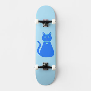 Cute Blue Baby Cat Skateboard