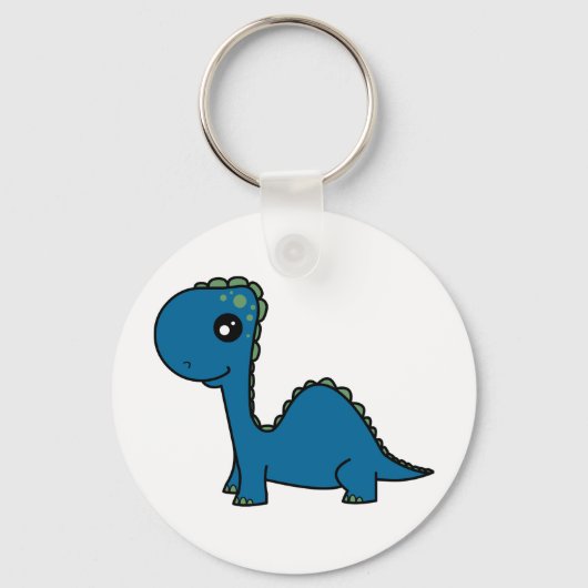 Cute Blue Baby Dinosaur Sleutelhanger (Voorkant)