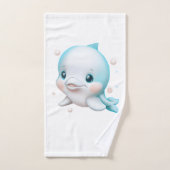 Cute Blue Baby Dolphin Bad Handdoek (Handdoek)