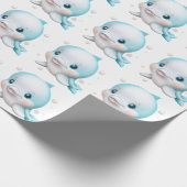 Cute Blue Baby Dolphin Cadeaupapier (Hoek)