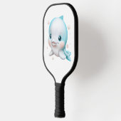 Cute Blue Baby Dolphin Pickleball Paddle (Links)