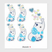 Cute Blue Baby Elephant Sticker (Vel)
