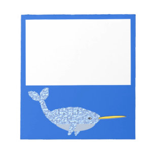 Cute Blue Baby Narwhal Notitieblok