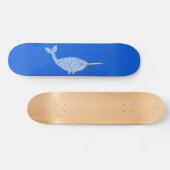Cute Blue Baby Narwhal Skateboard (Horizontaal)