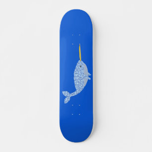 Cute Blue Baby Narwhal Skateboard