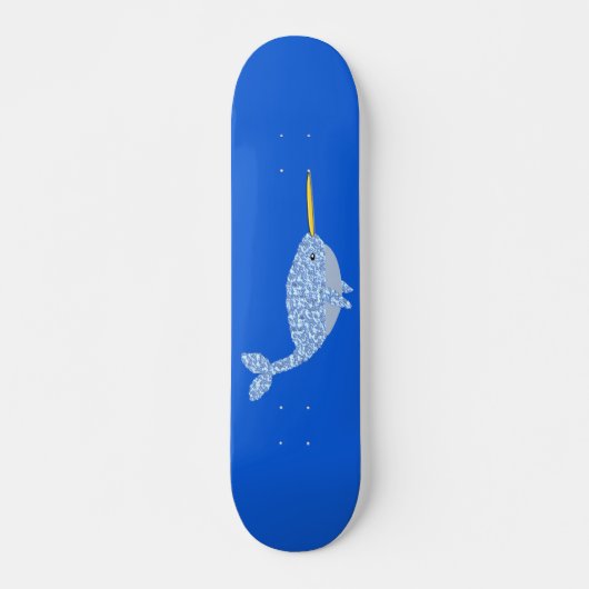 Cute Blue Baby Narwhal Skateboard (Voorkant)